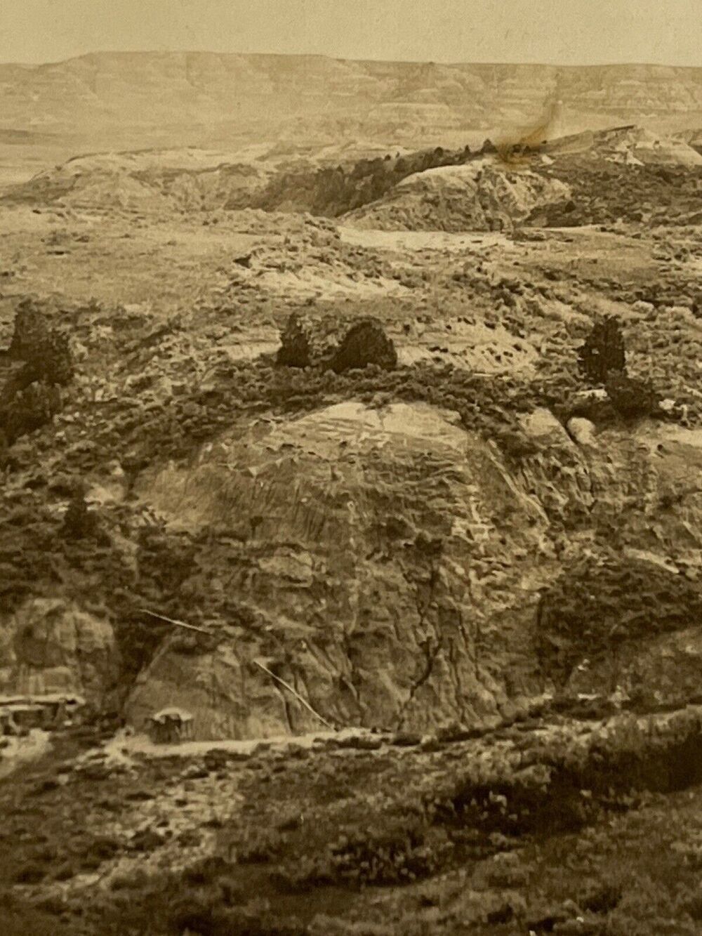 Vintage 1930 Ephemera RPPC Postcard Souvenir Badlands North Dakota Aerial View
